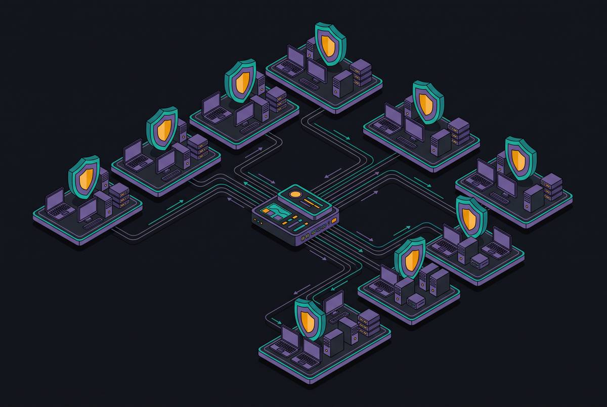 Cover illustration for “MSP Endpoint Security Delivery Without Per-Client Headcount”