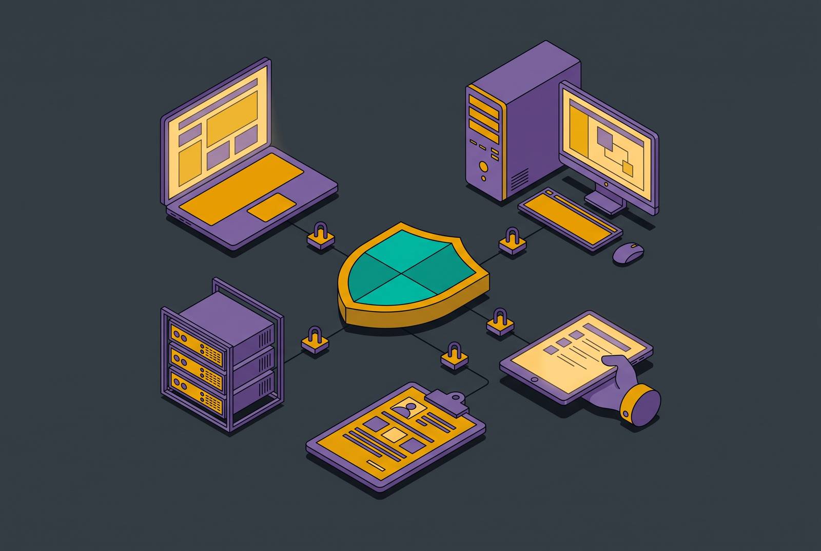 Cover illustration for “HIPAA Endpoint Security Requirements for SMB Healthcare Organizations”