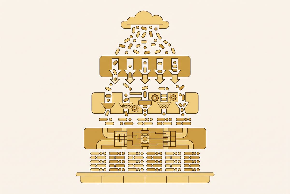 Cover illustration for “Building a Waterfall Enrichment Stack in Clay for Maximum Match Rates”