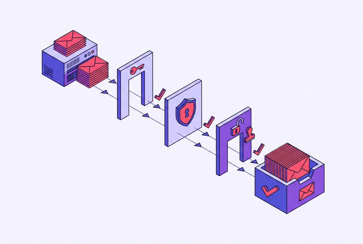 Cover illustration for “SPF, DKIM, and DMARC Configuration for B2B Outbound”