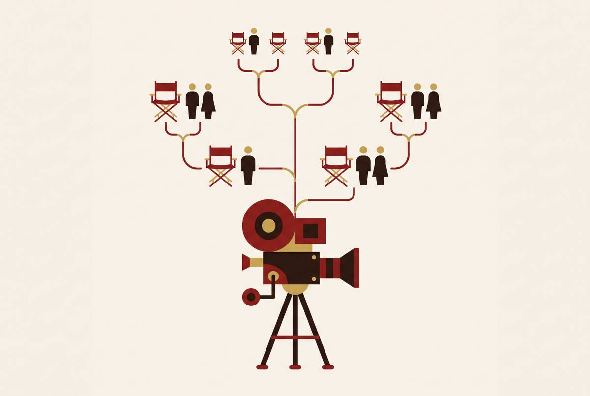 Cover illustration for “Hollywood Directing Dynasties Across Generations”