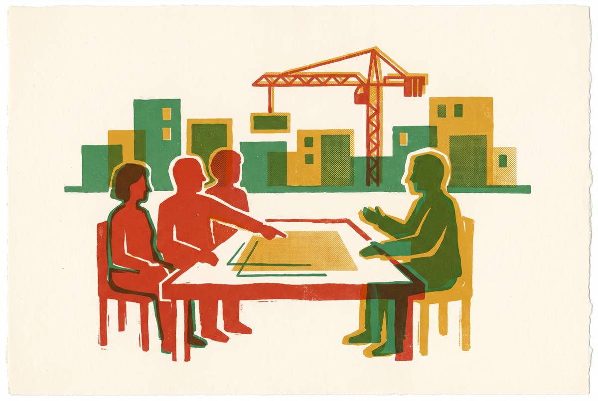 Cover illustration for “Community Benefits Agreements and How Residents Negotiate Them”
