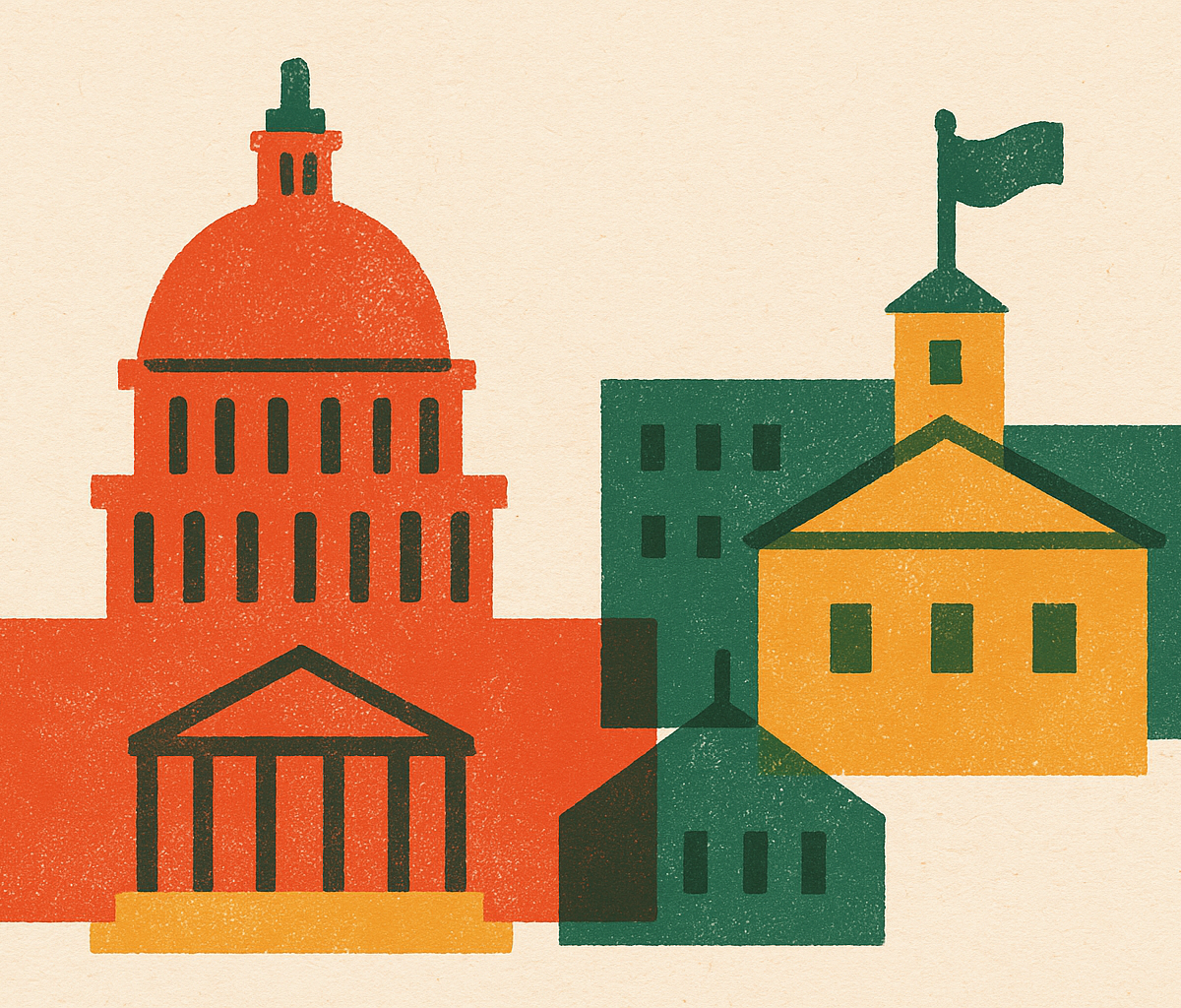 Cover illustration for “Differences Between Federal, State, and Local Legislative Authority”