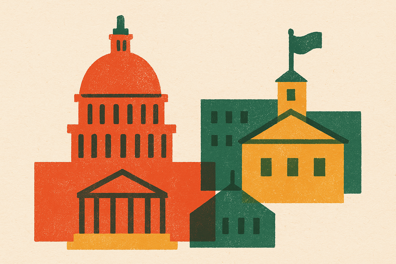 Cover illustration for “Differences Between Federal, State, and Local Legislative Authority”