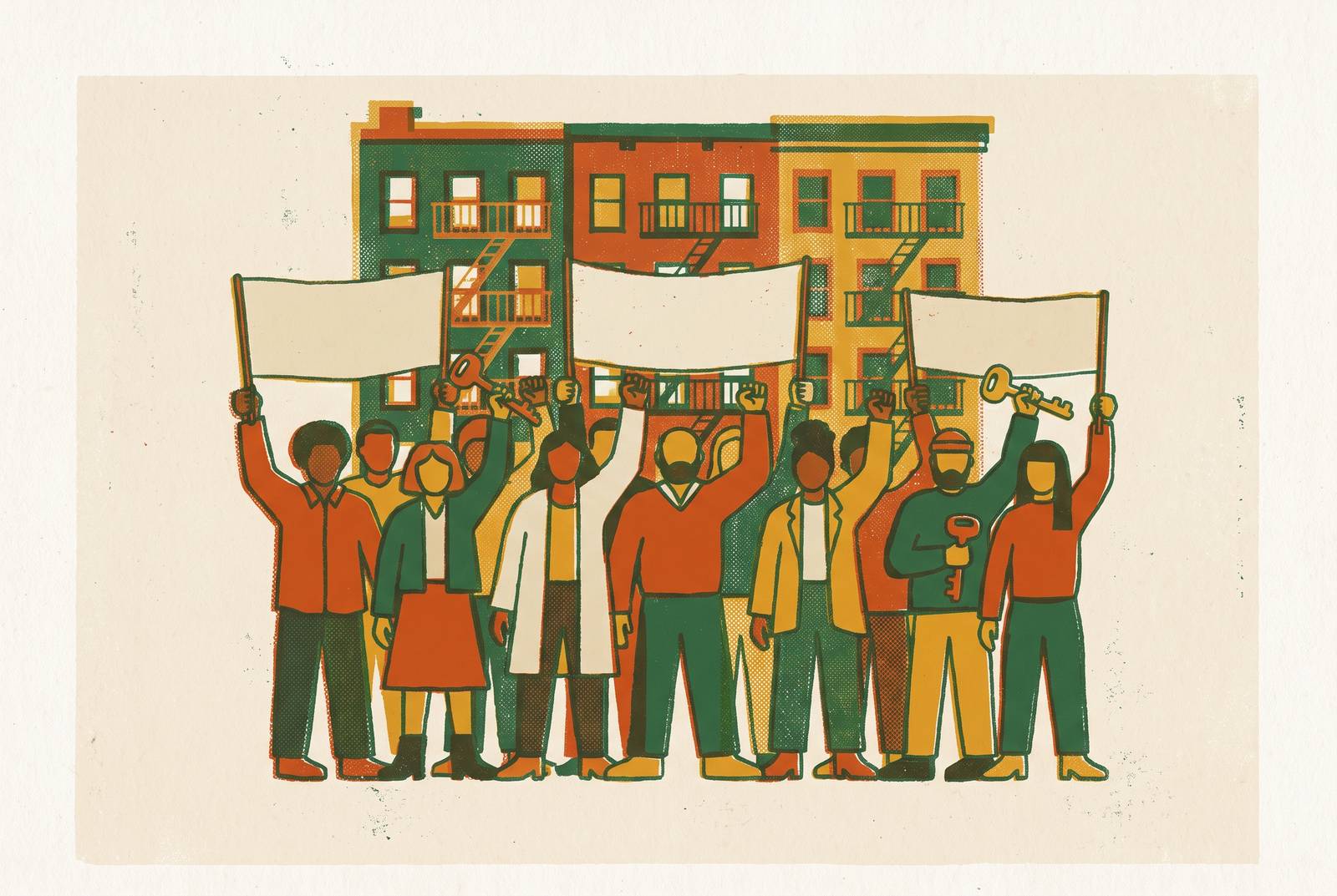 Cover illustration for “Tenant Organizing Tactics That Have Changed Local Rent Policy”