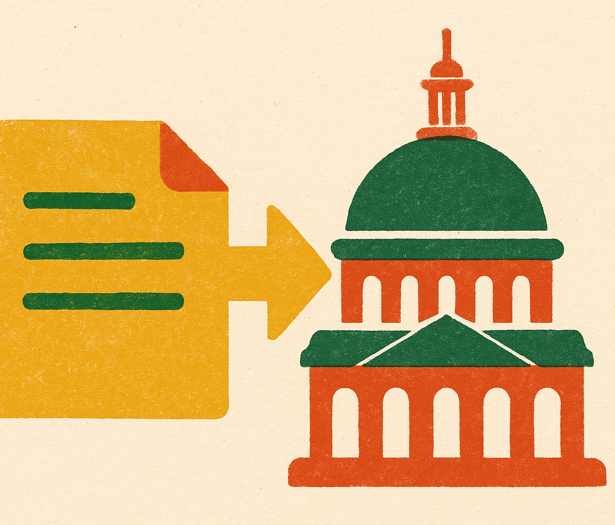 Cover illustration for “How a Bill Becomes a Law at the State Level”