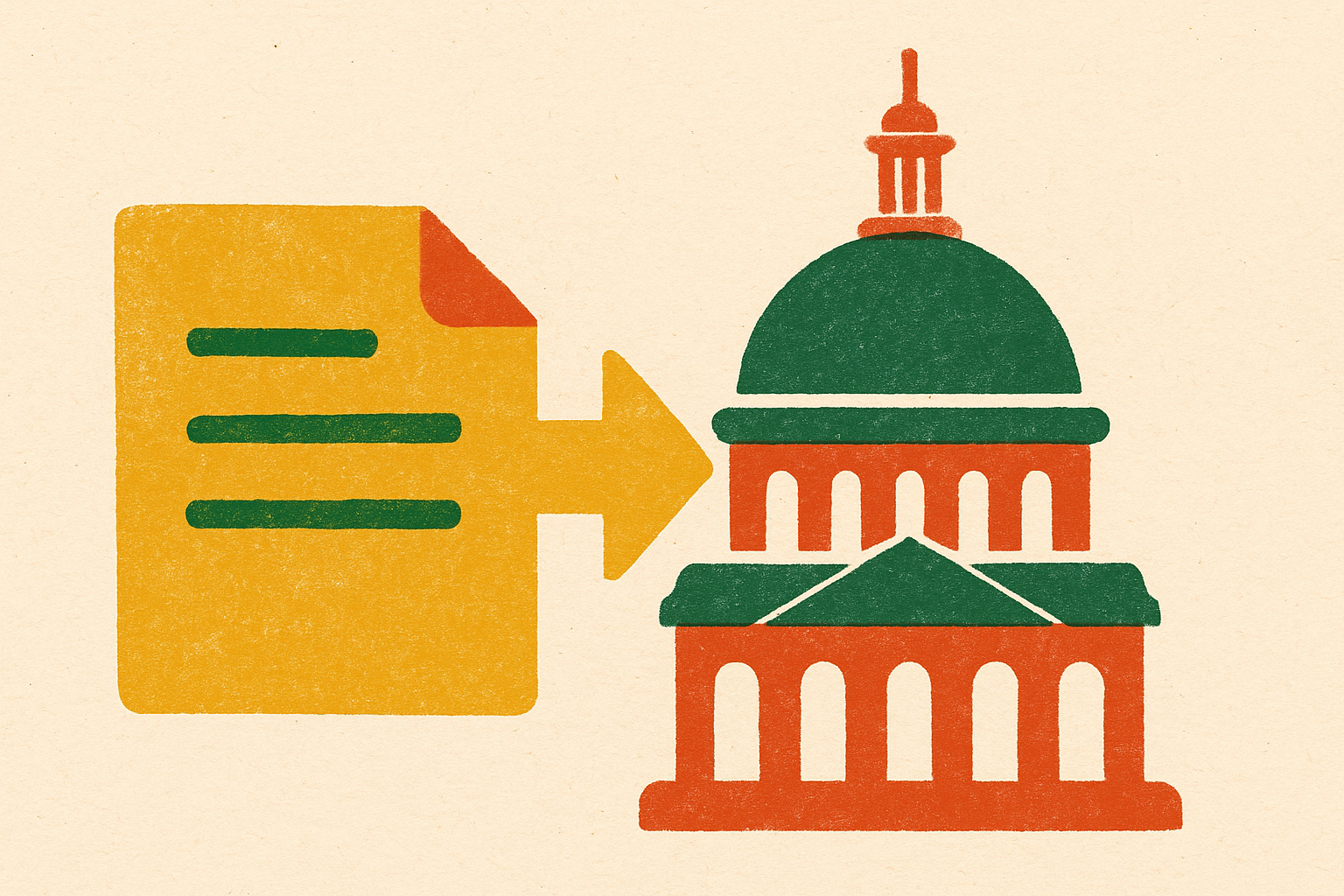 Cover illustration for “How a Bill Becomes a Law at the State Level”