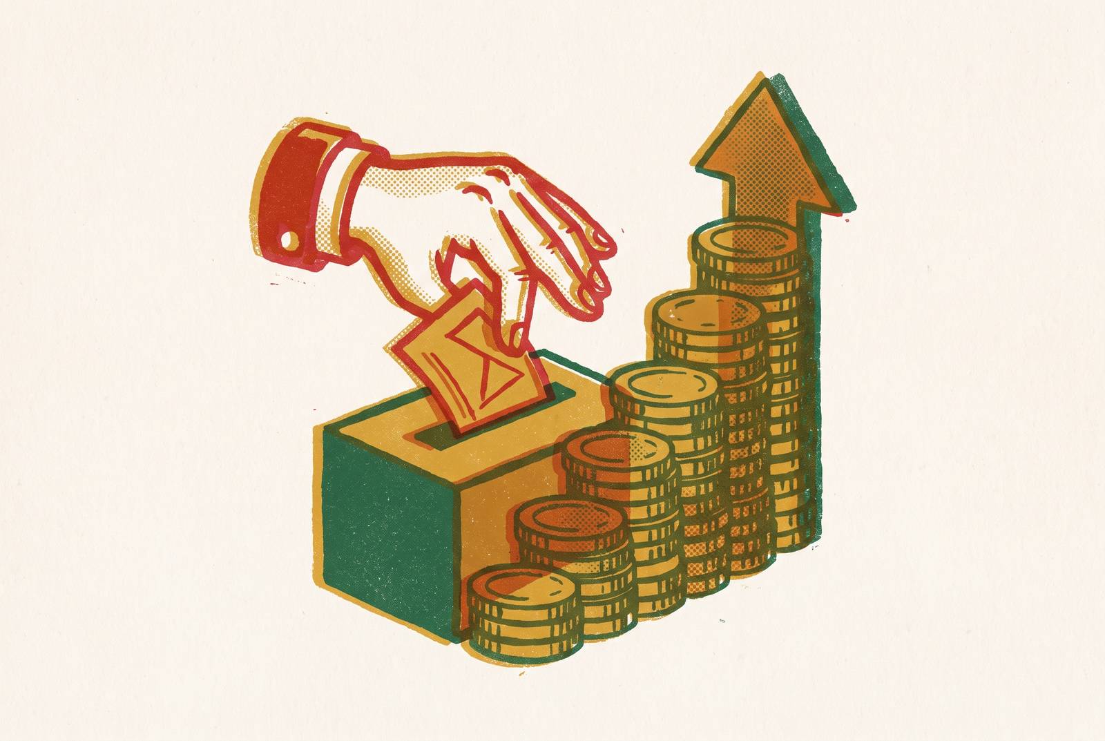Cover illustration for “Minimum Wage Increases Passed Through Citizen Initiative in the Last Decade”