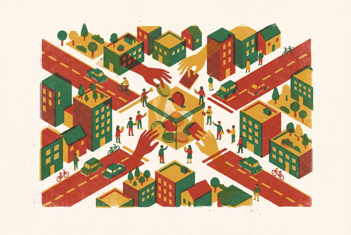 Cover illustration for “Participatory Budgeting Software Used by U.S. Cities”