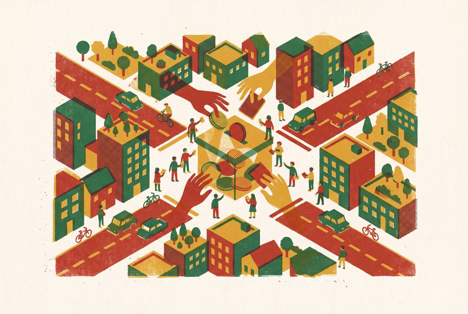 Cover illustration for “Participatory Budgeting Software Used by U.S. Cities”