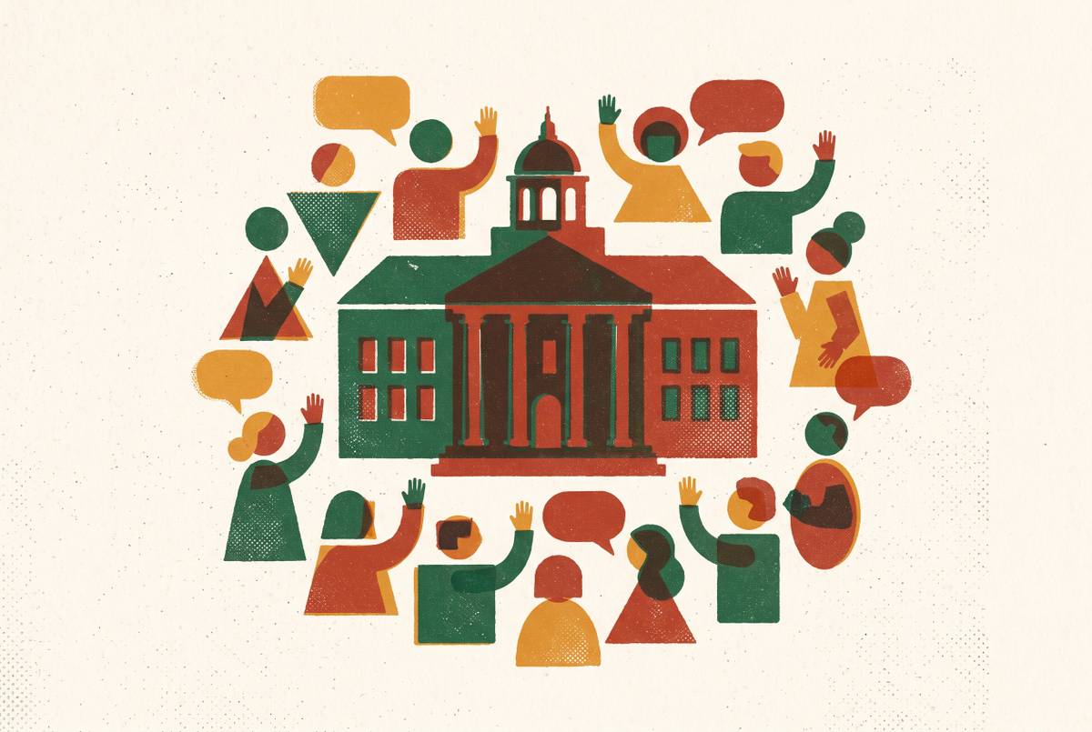 Cover illustration for “Constituent Engagement Practices of High-Performing City Councils”