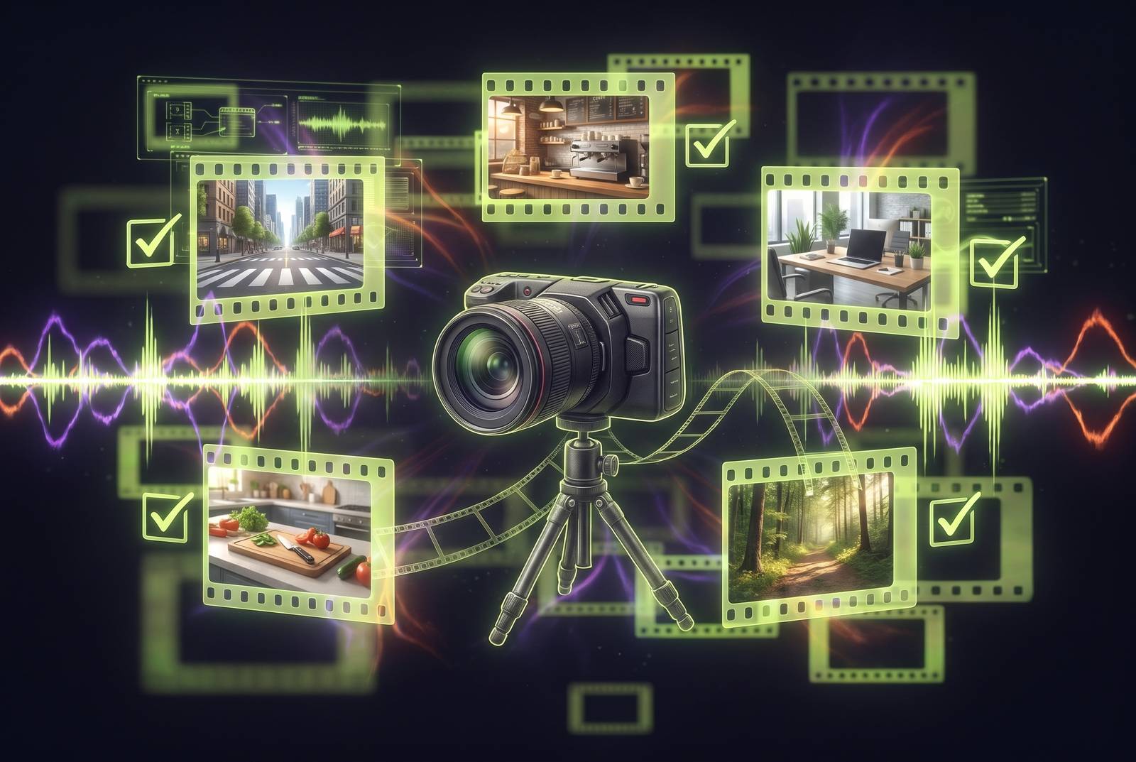 Cover illustration for “B-Roll Shooting Checklists for Common Locations”