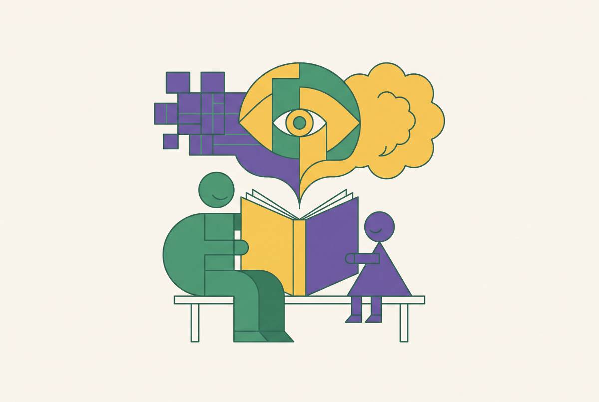 Cover illustration for “The Simple View of Reading Explained for Parents”