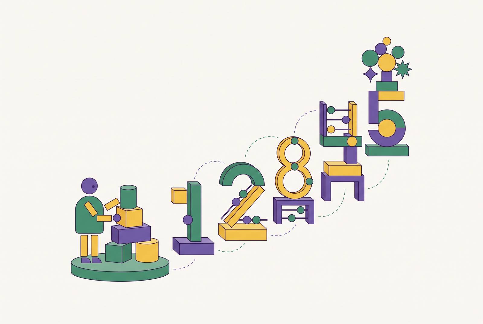 Cover illustration for “Numeracy Milestones for Children Ages 4 to 9”