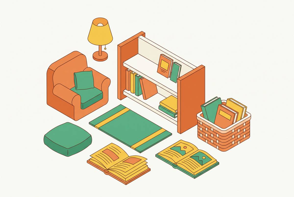 Cover illustration for “Building a Home Reading Environment for Pre-Readers Ages 3–5”