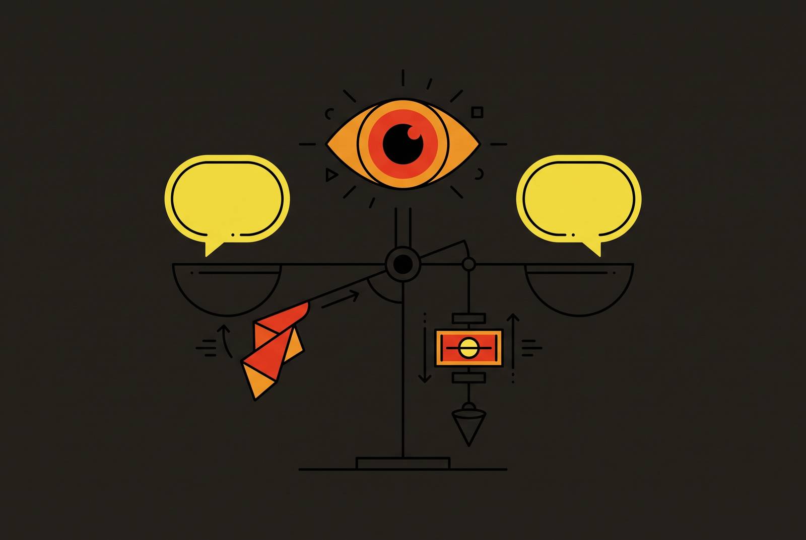 Cover illustration for “Bias Risks in AI Debate Judging and How to Mitigate Them”