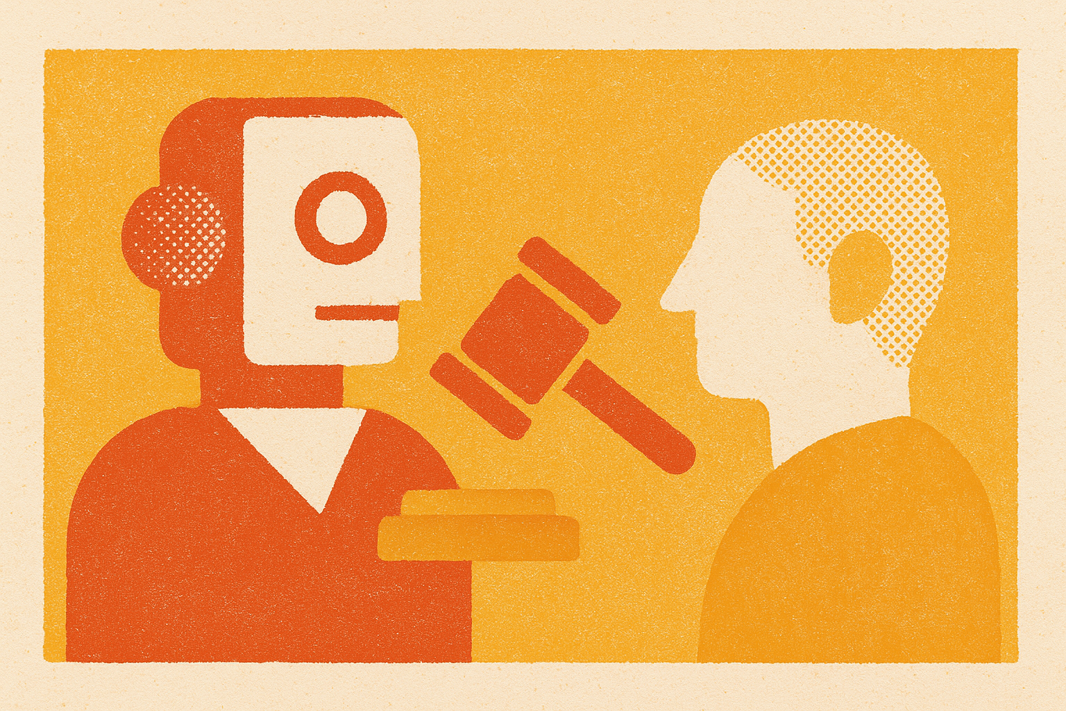 Cover illustration for “What AI Judges Penalize That Human Judges Often Miss”