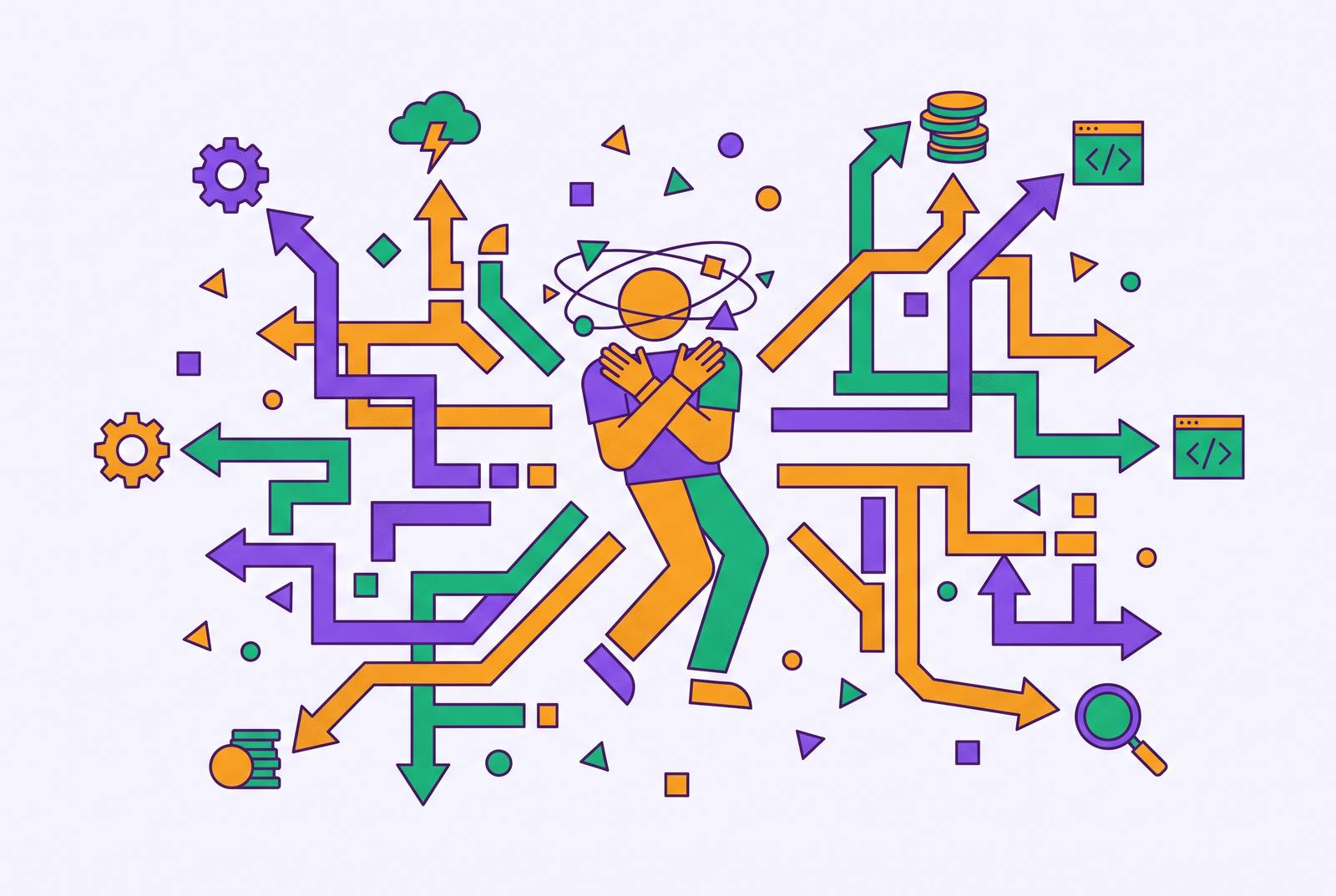 Cover illustration for “ADHD Decision Paralysis in High-Stakes Work Scenarios”