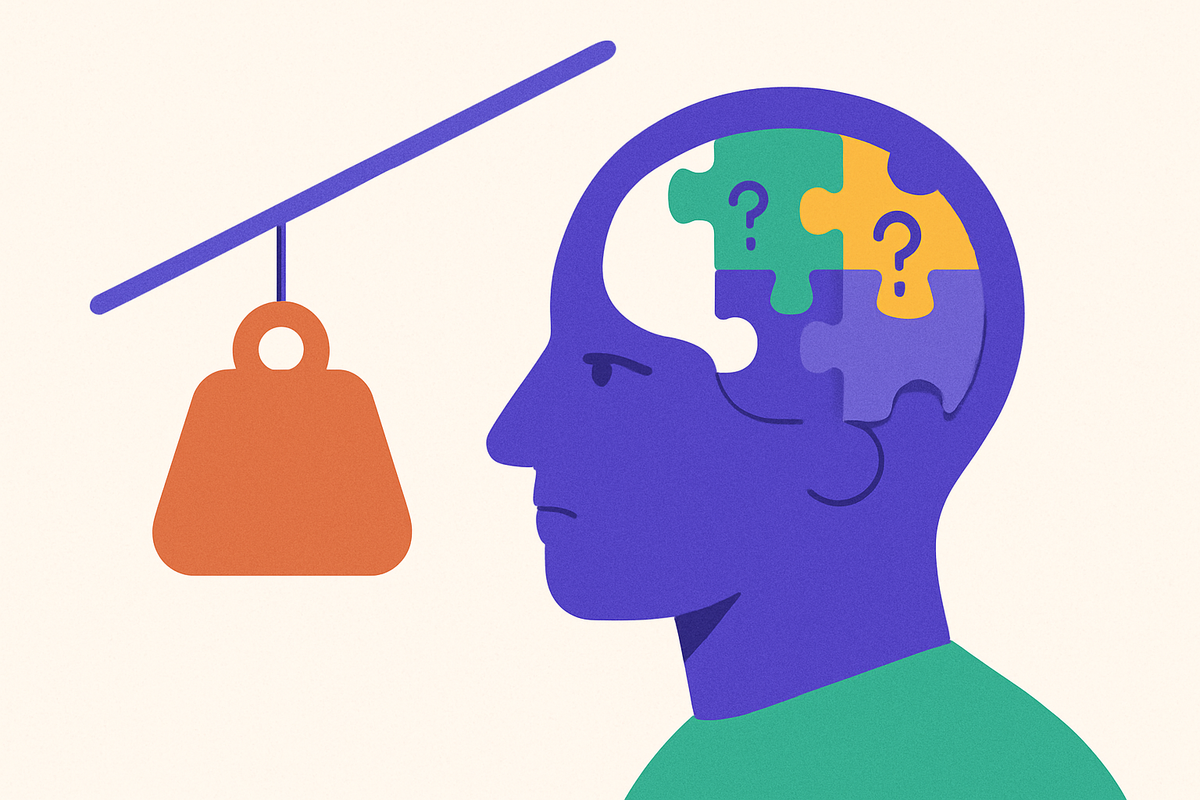 Cover illustration for “Cognitive Biases That Undermine Personal Growth”