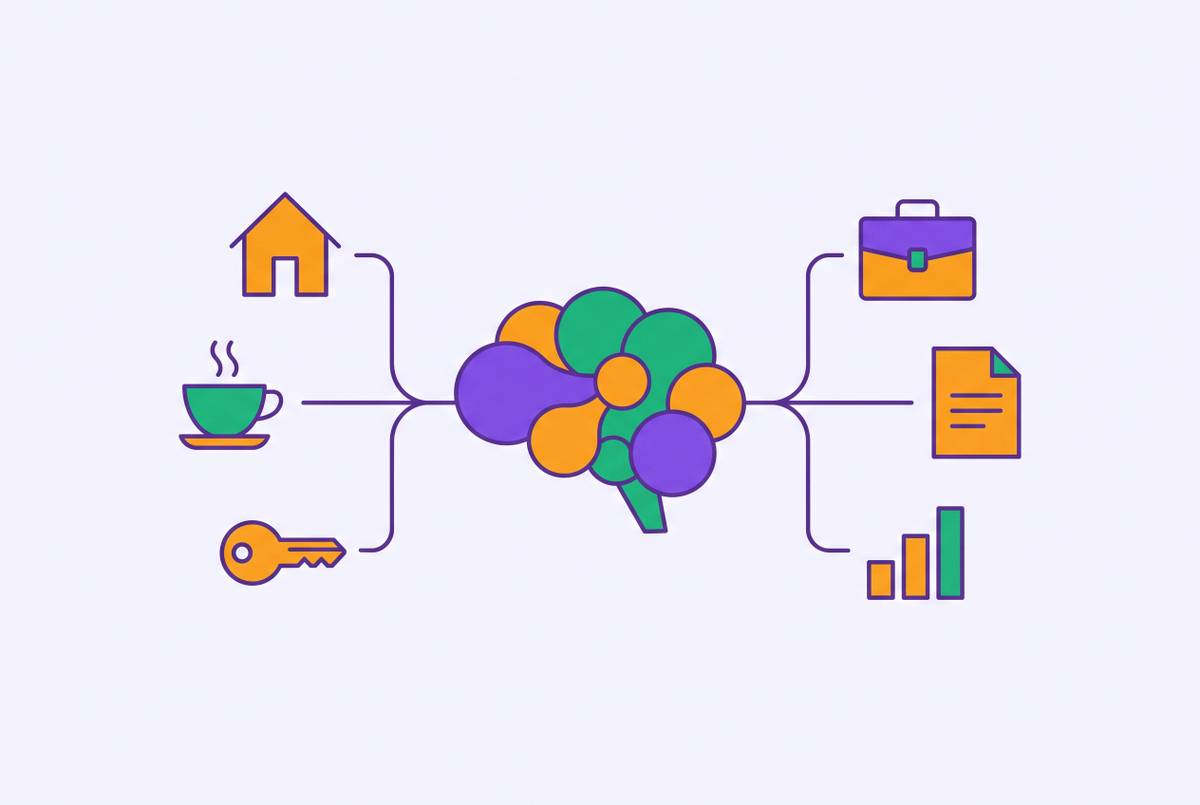 Cover illustration for “Semantic Memory Examples Across Everyday and Professional Contexts”