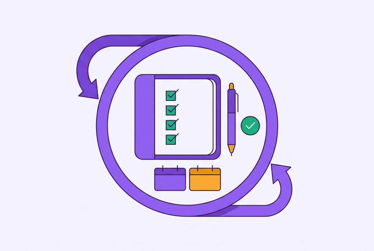 Cover illustration for “Designing a Weekly Review Ritual That Sticks”