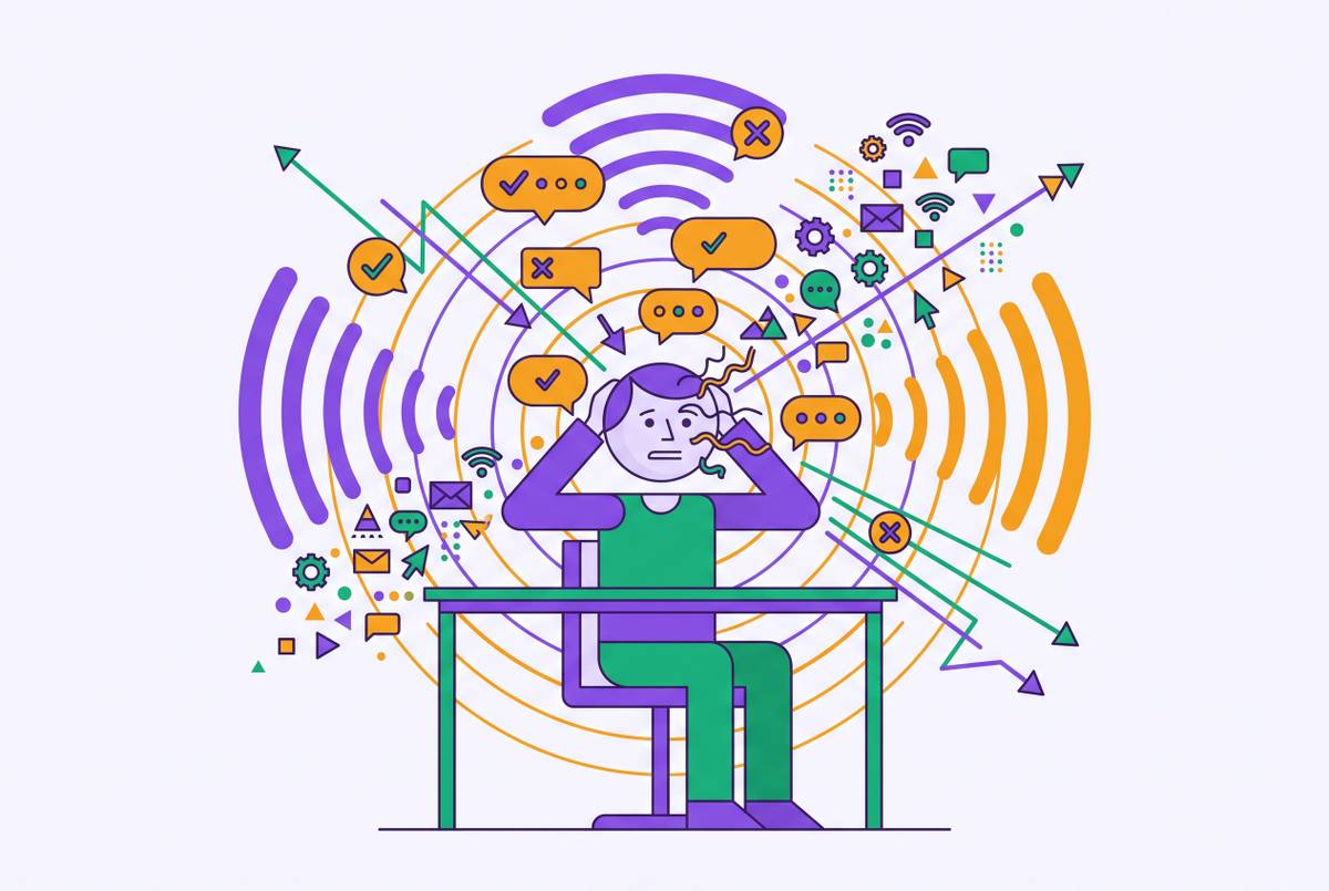 Cover illustration for “Sensory Overload and Cognitive Performance in Open-Plan Work Environments”