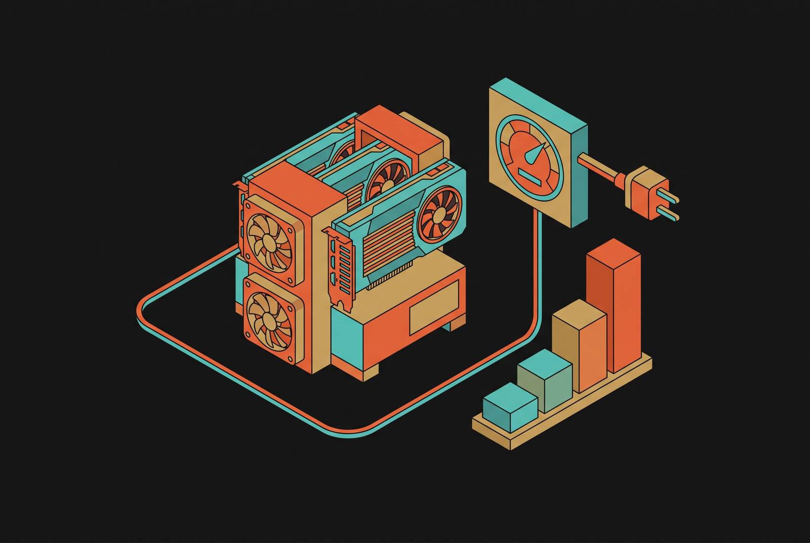 Cover illustration for “Power Consumption and Electricity Cost of Local AI Rigs”