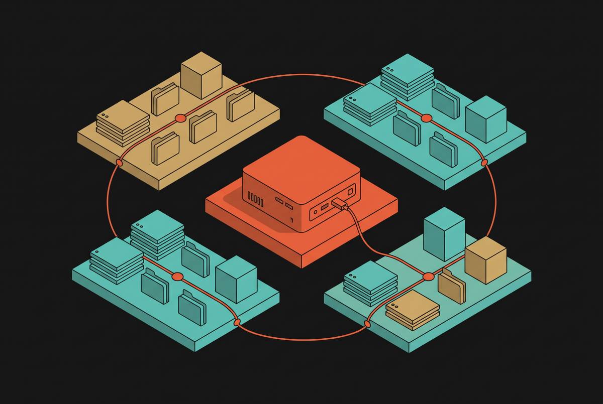 Cover illustration for “Local AI Assistants for Managing Multiple Projects Without Losing Thread”