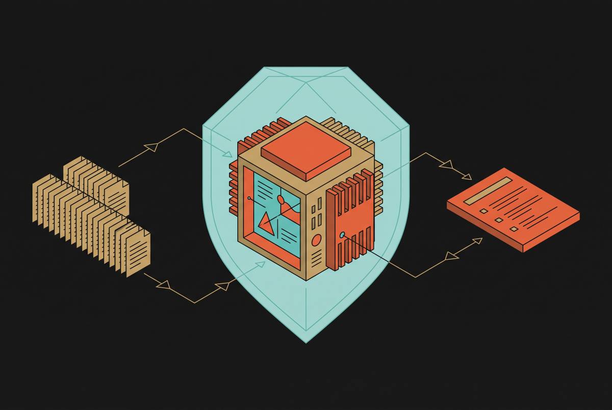Cover illustration for “Gemma 2 for Private Document Summarization”