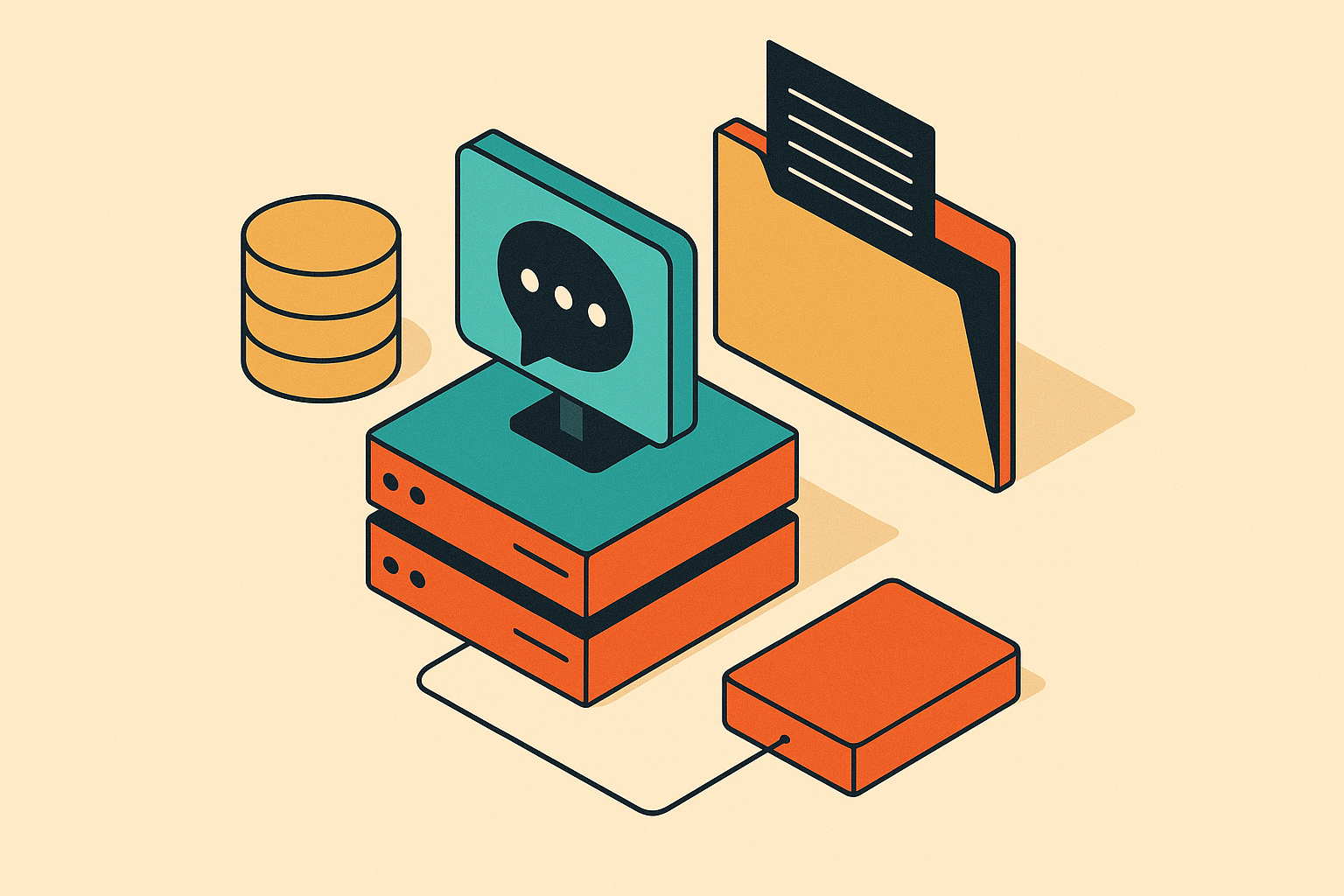 Cover illustration for “Conversation Logging and Data Retention in Local AI Stacks”