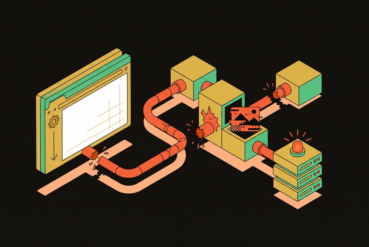 Cover illustration for “JavaScript Rendering Failure Modes in AI Data Pipelines”