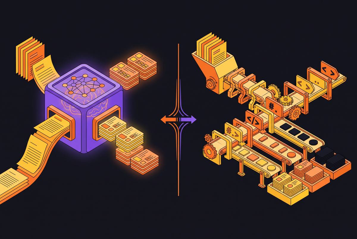 Cover illustration for “LLM-Assisted Extraction vs. CSS Selector Pipelines”