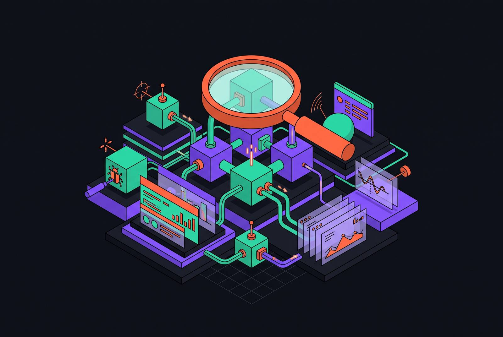 Cover illustration for “Observability and Debugging for AI Agent Systems”