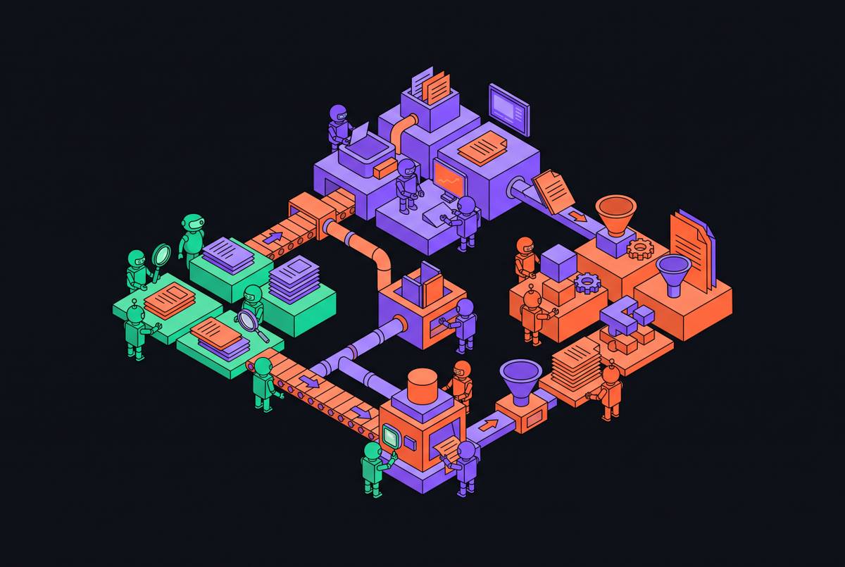 Cover illustration for “Multi-Step Research Workflows With AI Agents”