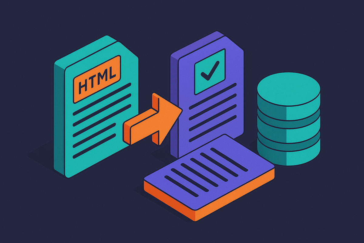 Cover illustration for “Converting Raw HTML to Clean Markdown for LLM Ingestion”