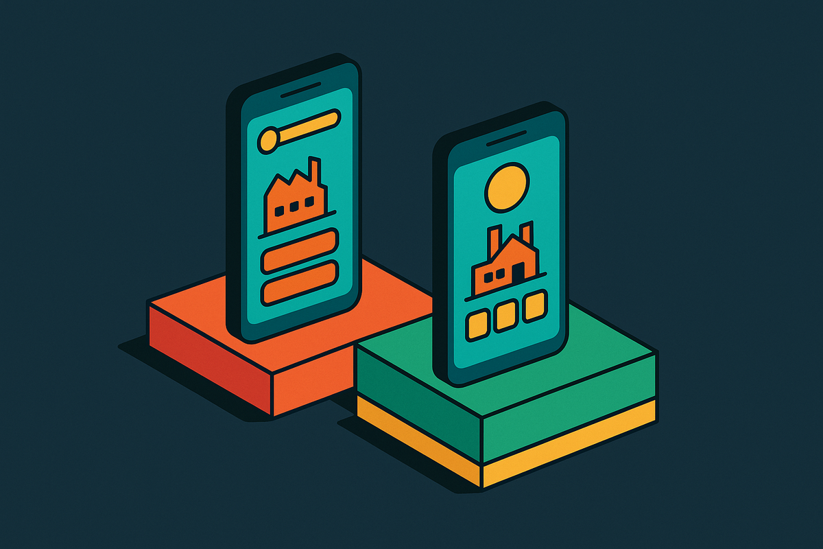 Cover illustration for “Before and After: Fixing a Tycoon UI for Mobile Players”