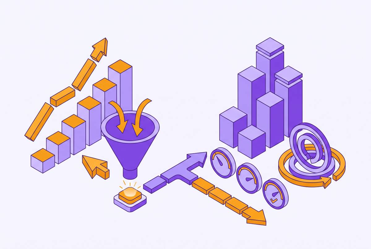 Cover illustration for “Leading vs Lagging Adoption Indicators in PLG Product Analytics”
