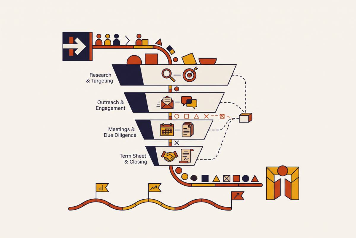 Cover illustration for “Managing Investor Pipeline Across a 6–10 Week Raise Sprint”