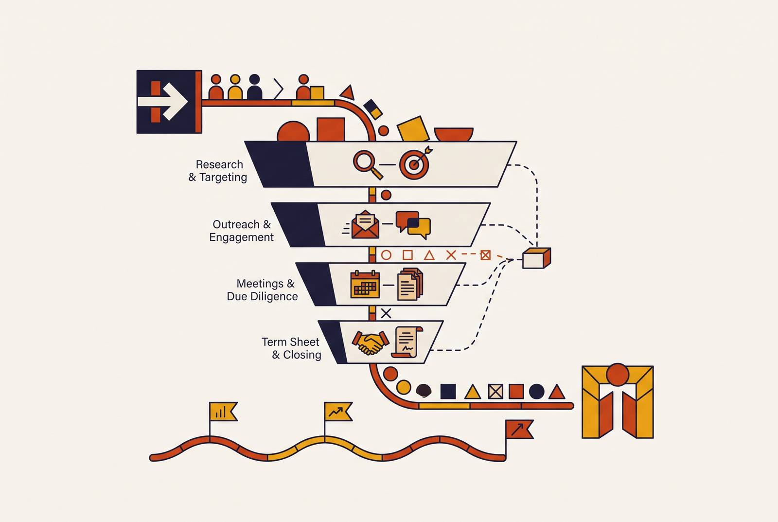 Cover illustration for “Managing Investor Pipeline Across a 6–10 Week Raise Sprint”