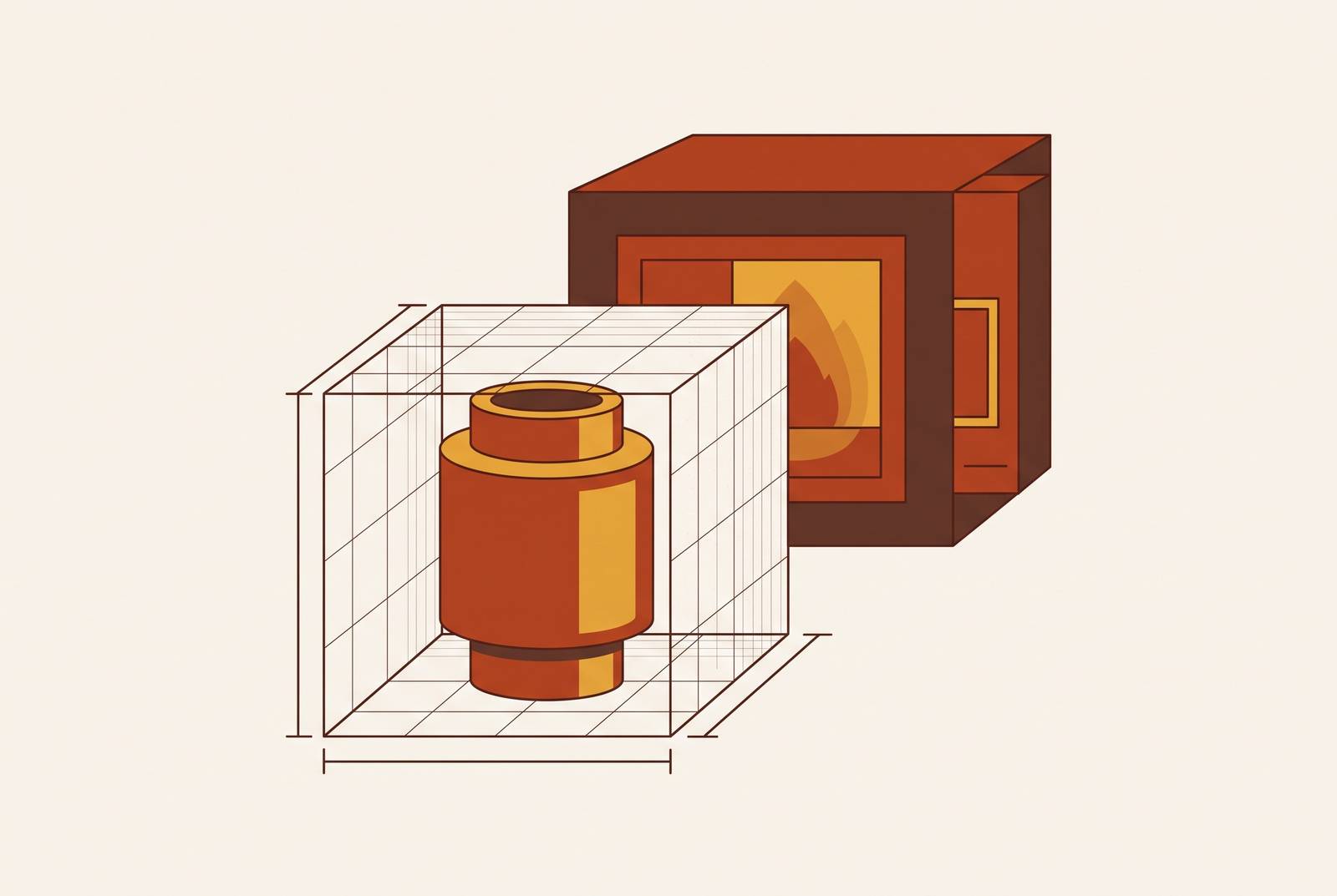 Cover illustration for “Cubic-Inch Fee Calculation for Pottery Studio Firing”