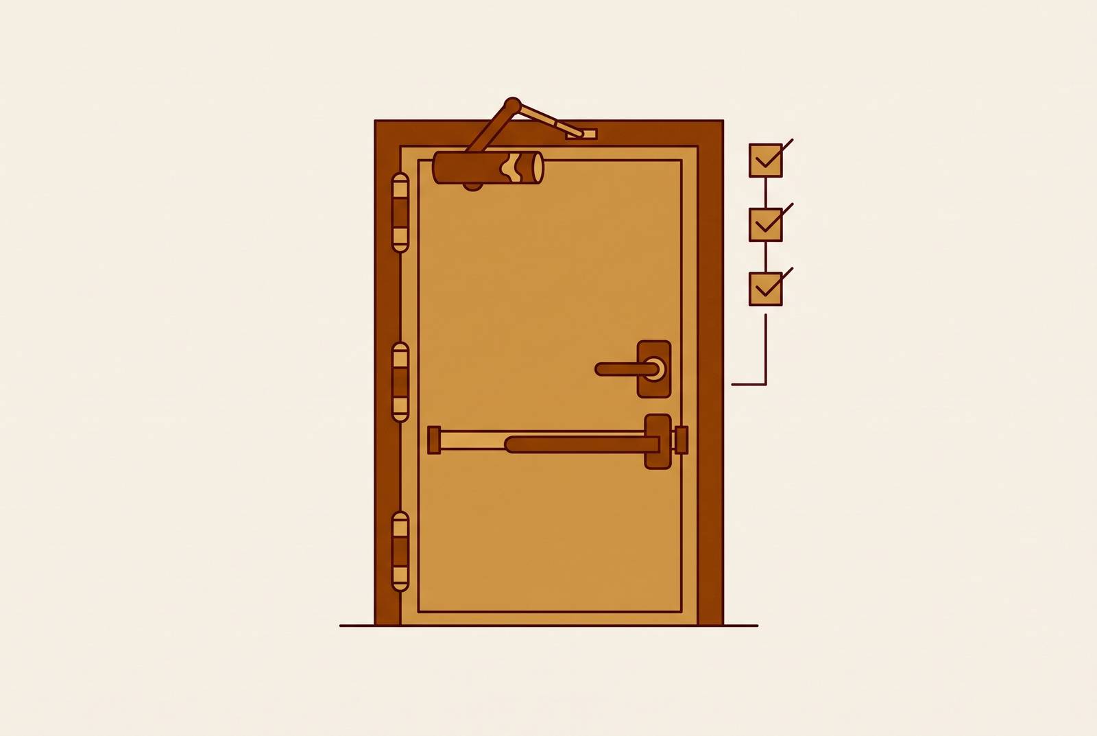 Cover illustration for “NFPA 80 Compliance Checklist for Fire Door Hardware Assemblies”