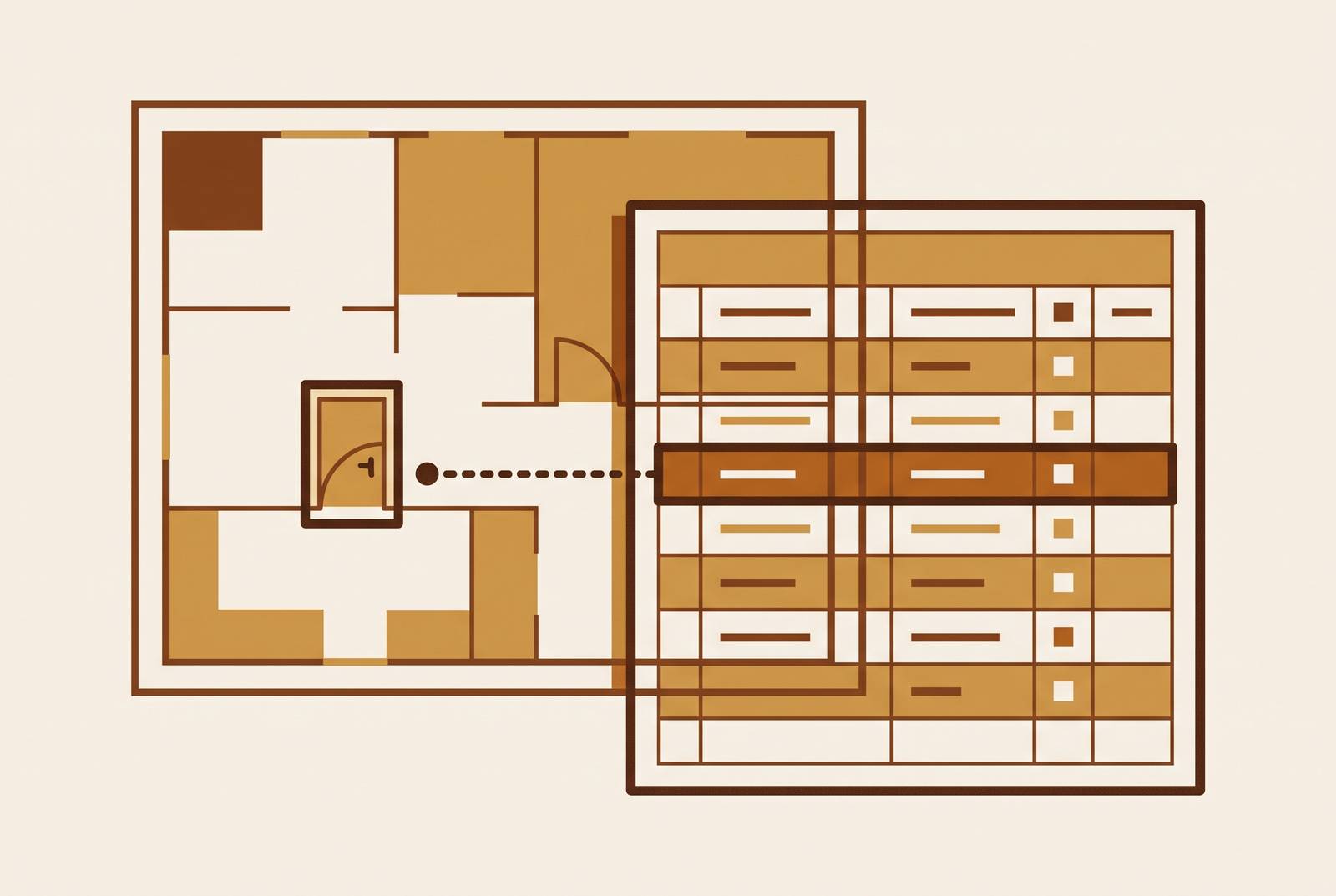 Cover illustration for “Reading Door Schedules Against Floor Plans Simultaneously”