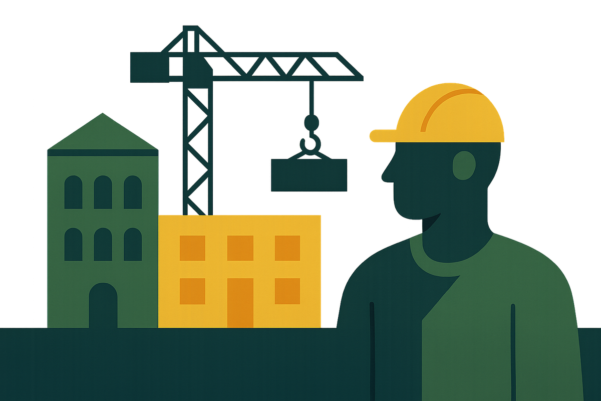 Cover illustration for “Institutional vs. Commercial Project Mix for DFH Contractors”