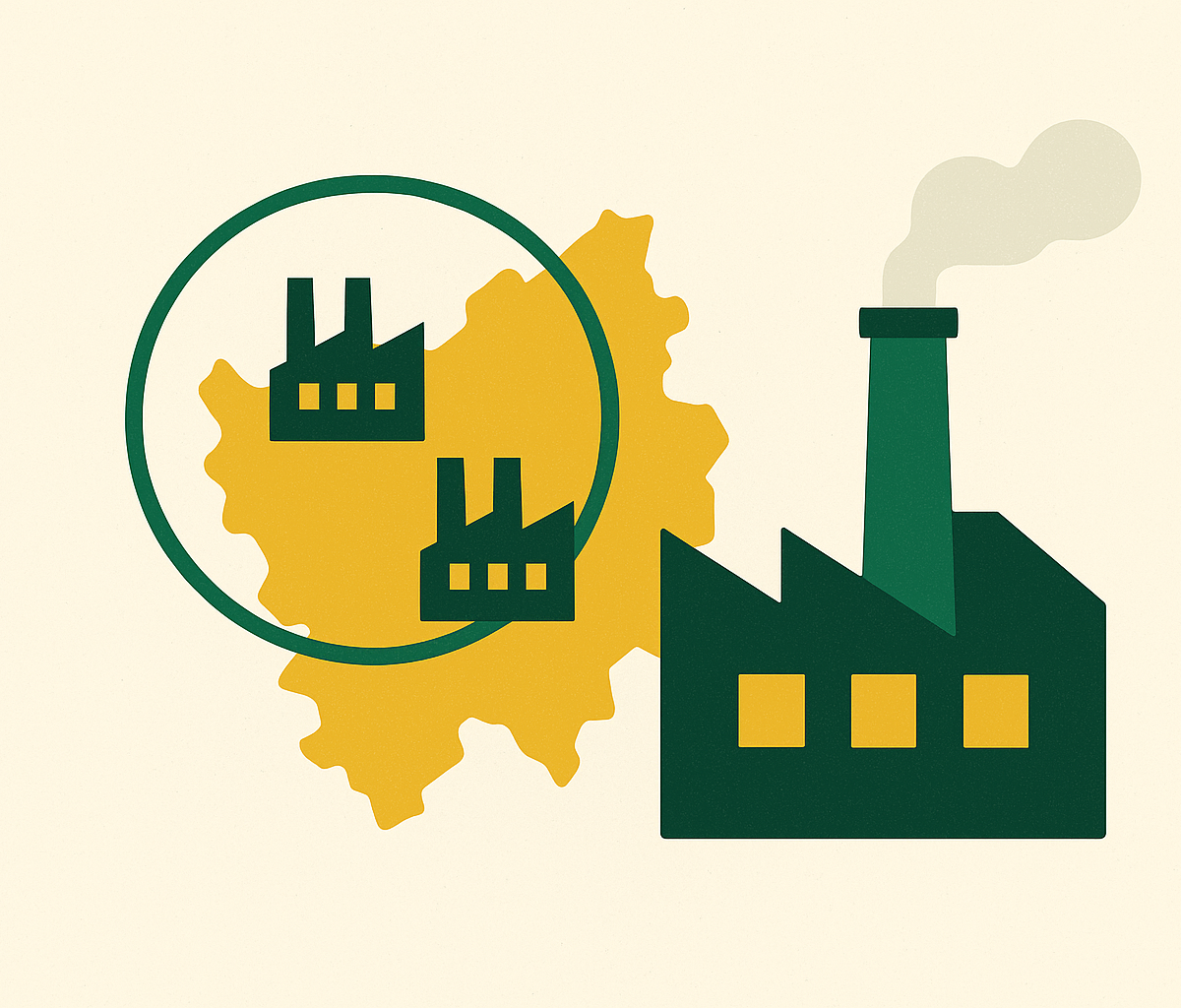 Cover illustration for “Territory Design Based on Manufacturing Plant Density”