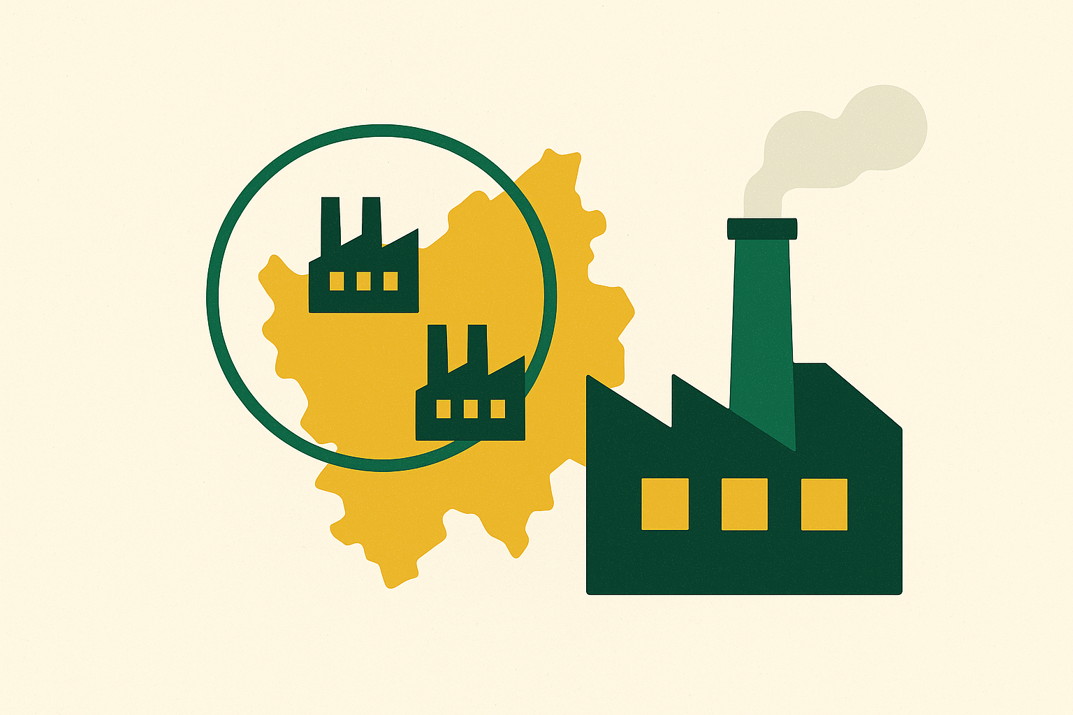 Cover illustration for “Territory Design Based on Manufacturing Plant Density”