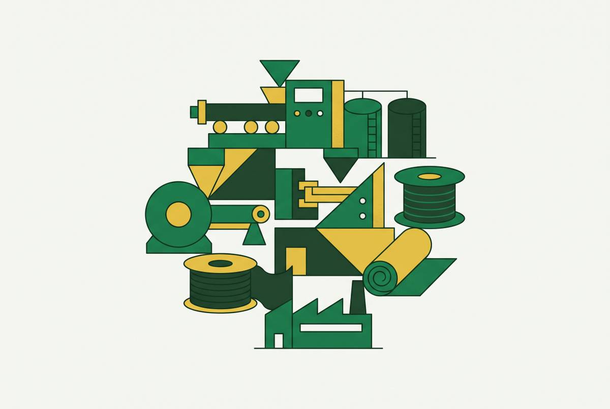 Cover illustration for “U.S. Rubber and Plastics Industry Production Landscape”