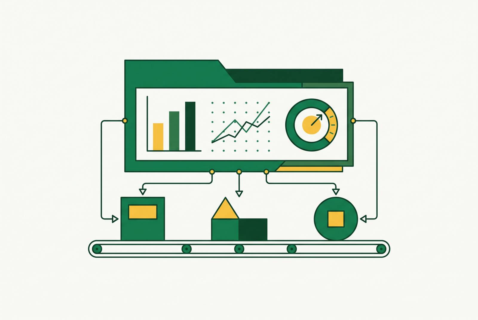 Cover illustration for “ERP-Connected BI Dashboards for Production Line Monitoring”