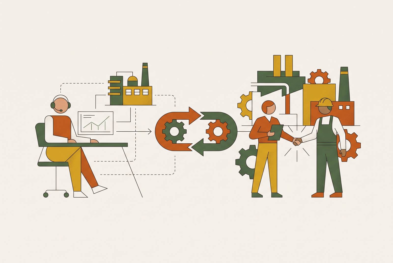 Cover illustration for “Inside Sales Versus Outside Sales in Industrial Markets”