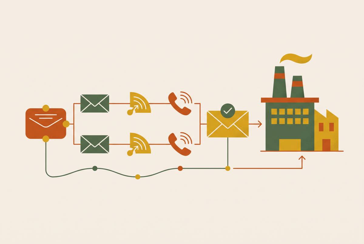 Cover illustration for “Outbound Prospecting Cadences for Industrial Sales Reps”