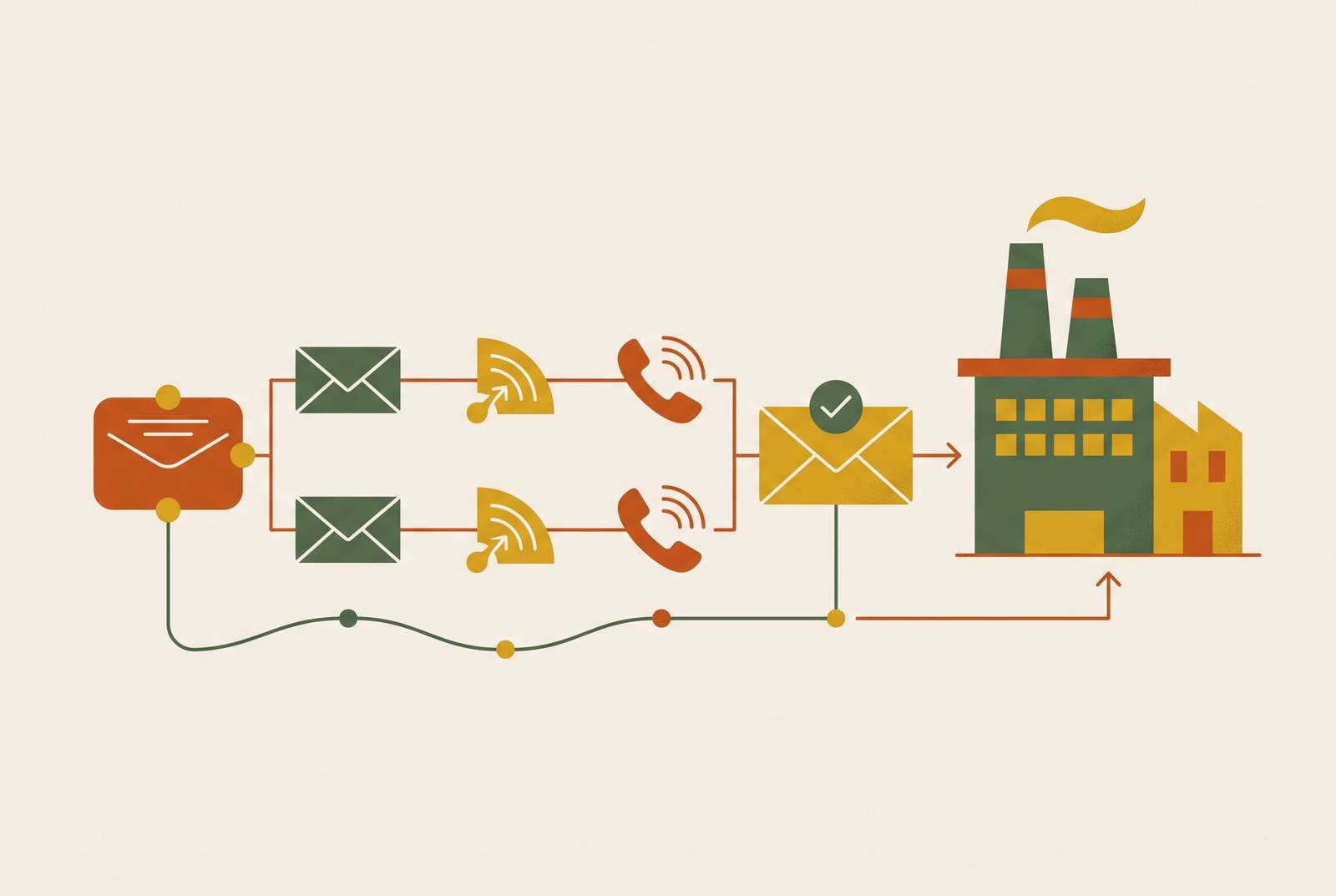 Cover illustration for “Outbound Prospecting Cadences for Industrial Sales Reps”